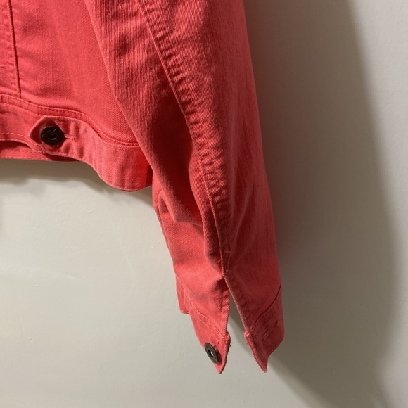 ASHLEY STEWART,WOMEN’S,FLAP POCKET,BUTTON UP FRONT,ORANGE,DENIM JACKET,SIZE-14 - Picture 12 of 12